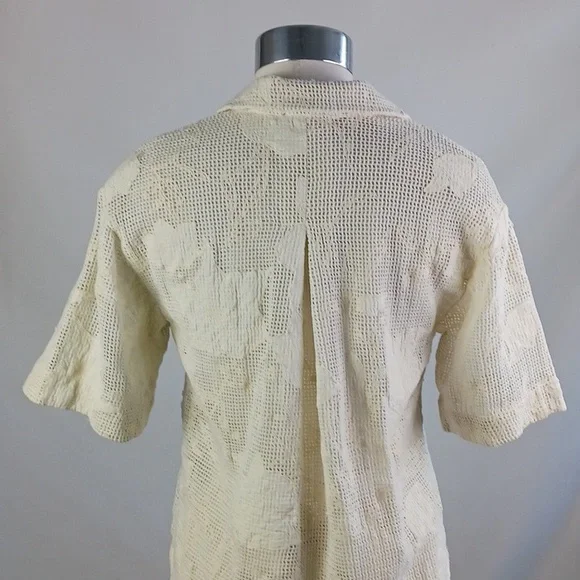 Rag And Bone Short Sleeve Cr Mesh Floral/Mare Blouse. - Picture 7 of 10